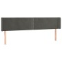 Dark gray velvet headboard 163x16x78/88 cm by , Headboards and footboards - Ref: Foro24-3118683, Price: 74,27 €, Discount: %