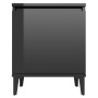 Bedside table with glossy black metal legs 40x30x50 cm by vidaXL, Nightstands - Ref: Foro24-805847, Price: 40,99 €, Discount: %