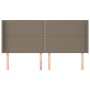 Headboard with ears in taupe gray fabric 163x16x118/128 cm by , Headboards and footboards - Ref: Foro24-3119450, Price: 129,5...