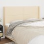 Headboard with cream fabric ears 203x16x118/128 cm by , Headboards and footboards - Ref: Foro24-3119467, Price: 119,58 €, Dis...