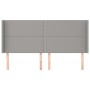 Headboard with light gray fabric ears 163x16x118/128 cm by , Headboards and footboards - Ref: Foro24-3119446, Price: 112,57 €...