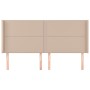 Headboard with ears cappuccino synthetic leather 163x16x118/128 cm by , Headboards and footboards - Ref: Foro24-3119541, Pric...