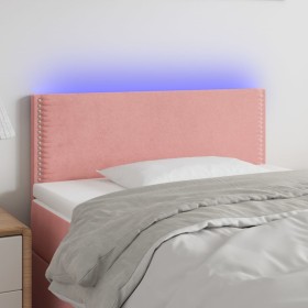 Pink velvet headboard with LED 100x5x78/88 cm by , Headboards and footboards - Ref: Foro24-3121519, Price: 50,99 €, Discount: %