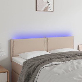 Headboard with LED synthetic leather cappuccino color 144x5x78/88 cm by , Headboards and footboards - Ref: Foro24-3121567, Pr...