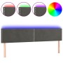 Dark gray velvet headboard with LED 160x5x78/88 cm by , Headboards and footboards - Ref: Foro24-3121527, Price: 67,93 €, Disc...