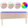 Headboard with LED synthetic leather cappuccino color 160x5x78/88 cm by , Headboards and footboards - Ref: Foro24-3121573, Pr...