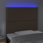 Cabecero con luces LED cuero sintético marrón 90x5x118/128 cm de , Cabeceros y pies de cama - Ref: Foro24-3122365, Precio: 75...