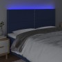 Cabecero con luces LED tela azul 200x5x118/128 cm de , Cabeceros y pies de cama - Ref: Foro24-3122312, Precio: 118,94 €, Desc...