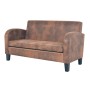 2 seater sofa with armrests in brown faux suede by vidaXL, Sofas - Ref: Foro24-245585, Price: 330,74 €, Discount: %