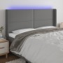 Dark gray fabric headboard with LED 163x16x118/128 cm by , Headboards and footboards - Ref: Foro24-3123915, Price: 118,46 €, ...