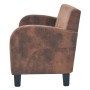 2 seater sofa with armrests in brown faux suede by vidaXL, Sofas - Ref: Foro24-245585, Price: 330,74 €, Discount: %