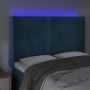 Cabecero con LED de terciopelo azul oscuro 147x16x118/128 cm de , Cabeceros y pies de cama - Ref: Foro24-3123960, Precio: 117...