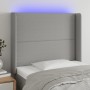 Light gray fabric headboard with LED 93x16x118/128 cm by , Headboards and footboards - Ref: Foro24-3123890, Price: 74,35 €, D...