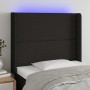 Black fabric headboard with LED 93x16x118/128 cm by , Headboards and footboards - Ref: Foro24-3123892, Price: 78,06 €, Discou...