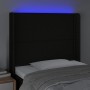 Kopfteil aus schwarzem Stoff mit LED 93x16x118/128 cm von , Kopf- und Fußteile - Ref: Foro24-3123892, Preis: 74,28 €, Rabatt: %