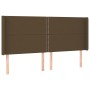 Dark brown fabric headboard with LED 163x16x118/128 cm by , Headboards and footboards - Ref: Foro24-3123917, Price: 118,57 €,...