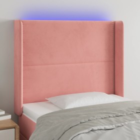 Pink velvet LED headboard 103x16x118/128 cm by , Headboards and footboards - Ref: Foro24-3123955, Price: 78,96 €, Discount: %