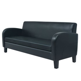 3 seater black artificial leather sofa by vidaXL, Sofas - Ref: Foro24-245588, Price: 355,50 €, Discount: %