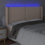 Cabecero con LED cuero sintético capuchino 163x16x118/128cm de , Cabeceros y pies de cama - Ref: Foro24-3124009, Precio: 125,...