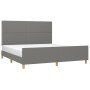 Estructura de cama con cabecero tela gris oscuro 160x200 cm de , Camas y somieres - Ref: Foro24-3124985, Precio: 213,94 €, De...