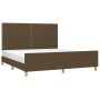 Bed frame with headboard in brown fabric 160x200 cm by , Beds and slatted bases - Ref: Foro24-3124987, Price: 213,48 €, Disco...