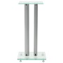 Soportes altavoz vidrio templado diseño 2 pilares plata 2 uds de vidaXL, Soportes para altavoces - Ref: Foro24-50674, Precio:...