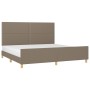 Estructura de cama con cabecero de tela gris taupe 200x200 cm de , Camas y somieres - Ref: Foro24-3125004, Precio: 248,33 €, ...