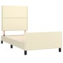 Bed frame with headboard cream synthetic leather 80x200 cm by , Beds and slatted bases - Ref: Foro24-3125478, Price: 141,74 €...