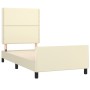 Bed frame with headboard cream synthetic leather 90x190 cm by , Beds and slatted bases - Ref: Foro24-3125484, Price: 156,26 €...