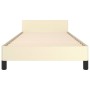 Bed frame with headboard cream synthetic leather 90x200 cm by , Beds and slatted bases - Ref: Foro24-3125490, Price: 146,30 €...