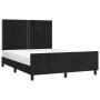 Estructura de cama con cabecero de terciopelo negro 140x200 cm de , Camas y somieres - Ref: Foro24-3125698, Precio: 229,49 €,...