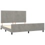 Estructura de cama con cabecero terciopelo gris claro 160x200cm de , Camas y somieres - Ref: Foro24-3125702, Precio: 225,85 €...