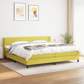 Cama box spring con colchón tela verde 200x200 cm de , Camas y somieres - Ref: Foro24-3126116, Precio: 597,99 €, Descuento: %