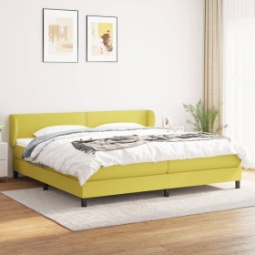 Box spring bed with green fabric mattress 200x200 cm by , Beds and slatted bases - Ref: Foro24-3126196, Price: 539,43 €, Disc...