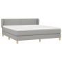 Box spring bed with light gray fabric mattress 180x200 cm by , Beds and slatted bases - Ref: Foro24-3126741, Price: 531,23 €,...