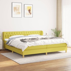 Cama box spring con colchón tela verde 200x200 cm de , Camas y somieres - Ref: Foro24-3127076, Precio: 595,99 €, Descuento: %