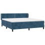 Box spring bed with dark blue velvet mattress 160x200 cm by , Beds and slatted bases - Ref: Foro24-3127443, Price: 488,83 €, ...