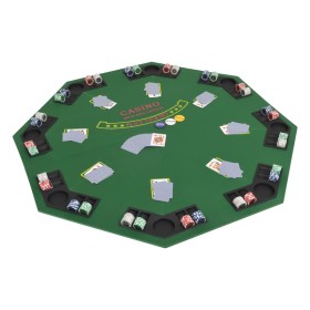 2-fold folding poker surface for 8 players octagonal by vidaXL, Game and poker tables - Ref: Foro24-80209, Price: 70,07 €, Di...