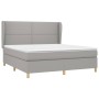 Box spring bed with light gray fabric mattress 180x200 cm by , Beds and slatted bases - Ref: Foro24-3128461, Price: 632,55 €,...