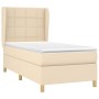 Cama box spring con colchón tela color crema 80x200 cm de , Camas y somieres - Ref: Foro24-3128482, Precio: 328,06 €, Descuen...