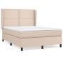 Box spring bed with cappuccino synthetic leather mattress 140x190cm by , Beds and slatted bases - Ref: Foro24-3128972, Price:...