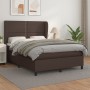 Cama box spring con colchón cuero sintético marrón 140x190 cm de , Camas y somieres - Ref: Foro24-3128970, Precio: 566,78 €, ...