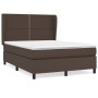 Cama box spring con colchón cuero sintético marrón 140x190 cm de , Camas y somieres - Ref: Foro24-3128970, Precio: 566,78 €, ...