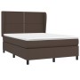 Cama box spring con colchón cuero sintético marrón 140x190 cm de , Camas y somieres - Ref: Foro24-3128970, Precio: 566,78 €, ...