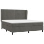 Box spring bed with dark gray velvet mattress 160x200 cm by , Beds and slatted bases - Ref: Foro24-3129160, Price: 574,01 €, ...