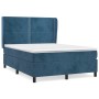 Cama box spring con colchón terciopelo azul oscuro 140x200 cm de , Camas y somieres - Ref: Foro24-3129157, Precio: 528,49 €, ...