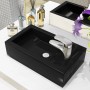 Lavabo con agujero grifo rectangular cerámica 46x25,5x12 negro de vidaXL, Lavabos - Ref: Foro24-142738, Precio: 63,38 €, Desc...