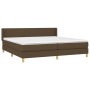 Cama box spring con colchón tela marrón oscuro 200x200 cm de , Camas y somieres - Ref: Foro24-3130140, Precio: 577,34 €, Desc...