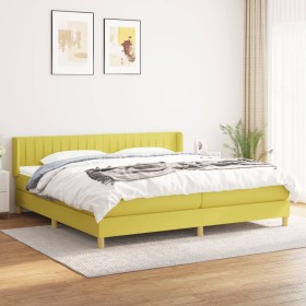 Cama box spring con colchón tela verde 200x200 cm de , Camas y somieres - Ref: Foro24-3130464, Precio: 560,99 €, Descuento: %