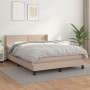 Cama box spring con colchón cuero sintético capuchino 140x190cm de , Camas y somieres - Ref: Foro24-3130720, Precio: 490,15 €...